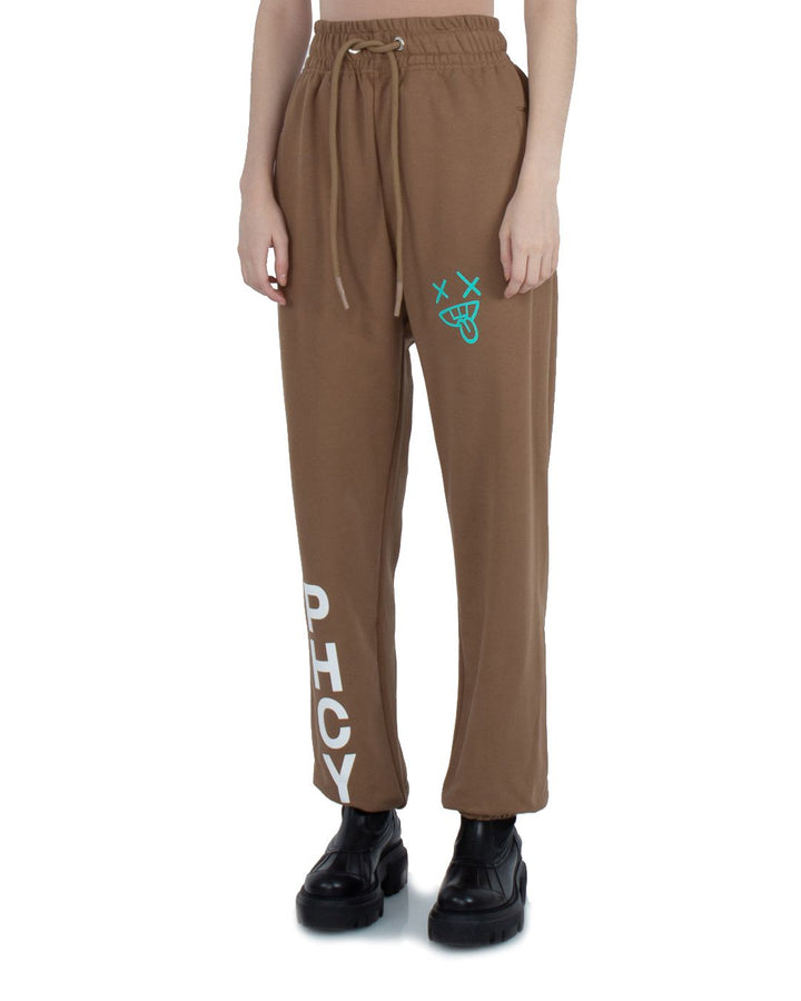 Pharmacy Industry Chic Cotton Jersey Trousers with Logo Print