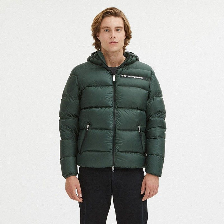 Centogrammi Sleek Dark Green Hooded Winter Jacket