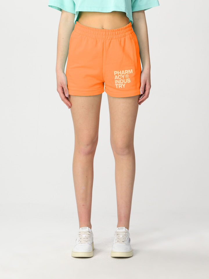 Pharmacy Industry Chic Orange Cotton Logo Shorts