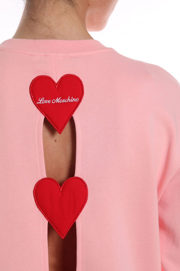 Love Moschino Chic Embroidered Cotton Crewneck Sweatshirt
