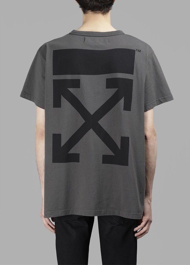 Off-White Iconic Printed Cotton Tee in Gray