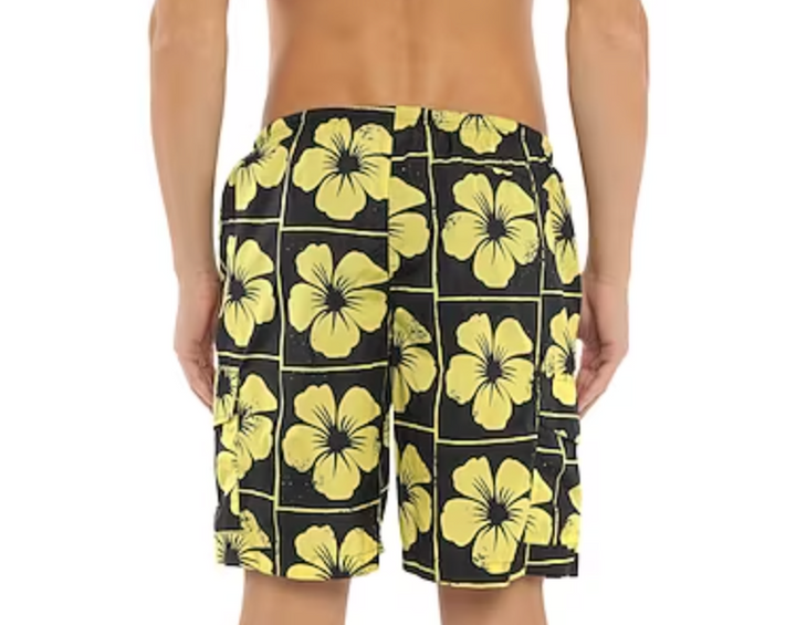 Palm Angels Sunny Escape Yellow Swim Shorts with Side Pockets