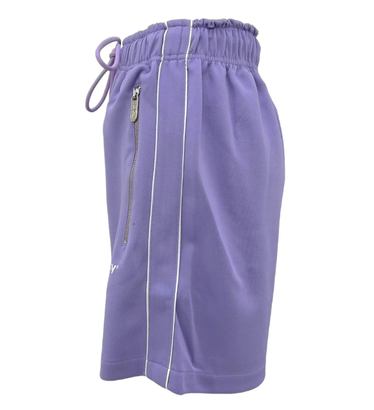 Pharmacy Industry Chic Purple Bermuda Shorts with Side Stripes