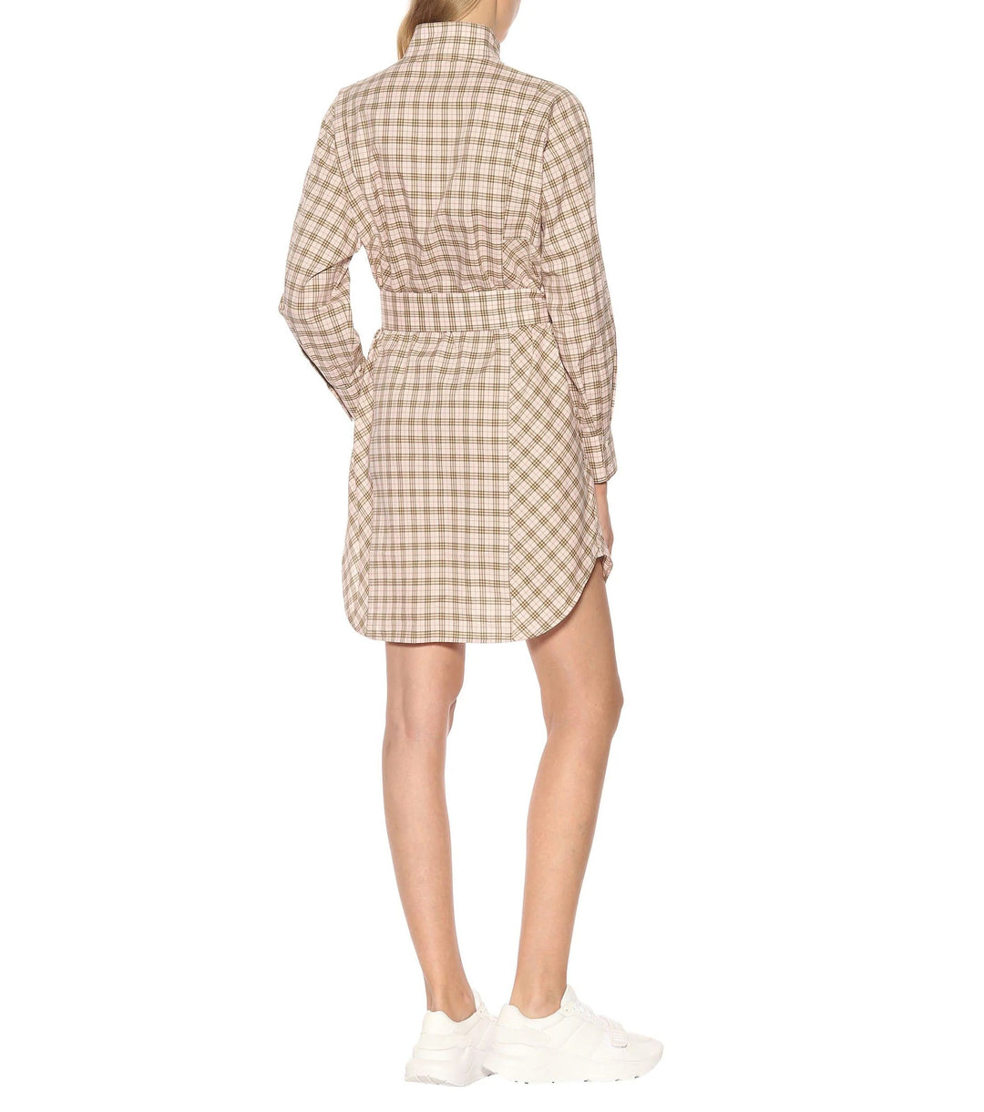 Burberry Iconic Check Cotton Shirt Dress in Sweet Pink