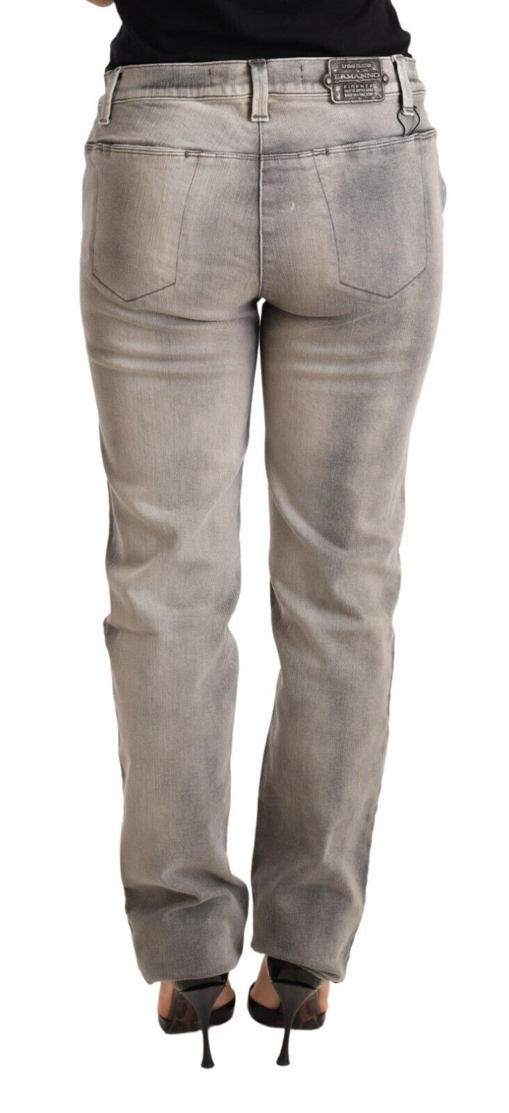 Ermanno Scervino Chic Gray Washed Low Waist Skinny Jeans