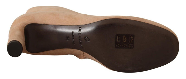 DEL CARLO Elegant Beige Leather Boots