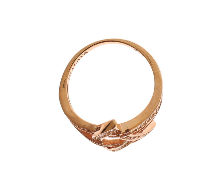 Nialaya Pink Gold Plated Silver CZ Crystal Ring