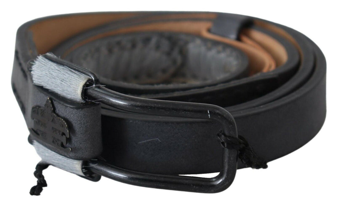 Ermanno Scervino Elegant Black Braided Leather Belt