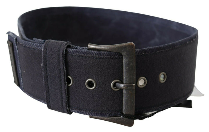 Ermanno Scervino Elegant Navy Blue Leather Waist Belt
