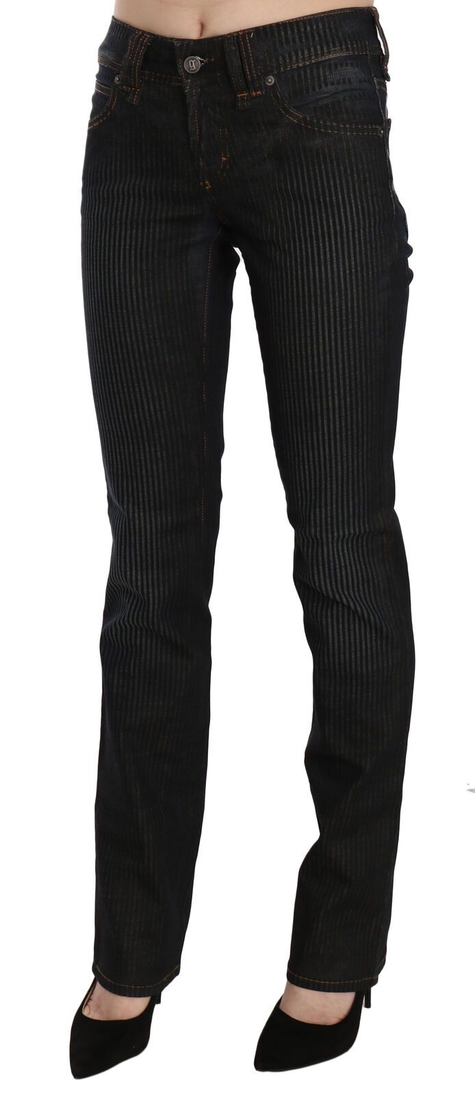 John Galliano Elegant Black Slim Fit Corduroy Jeans