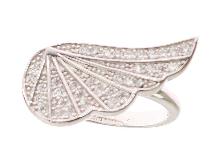 Nialaya Elegant Sterling Silver CZ Crystal Ring