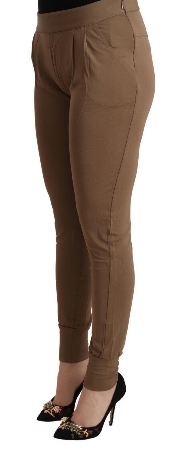 Scervino Street Chic Brown Mid Waist Tapered Pants