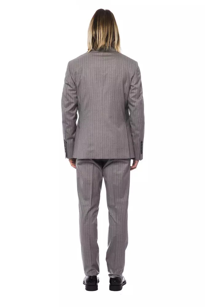 Billionaire Italian Couture Elegant Gray Italian Wool Suit