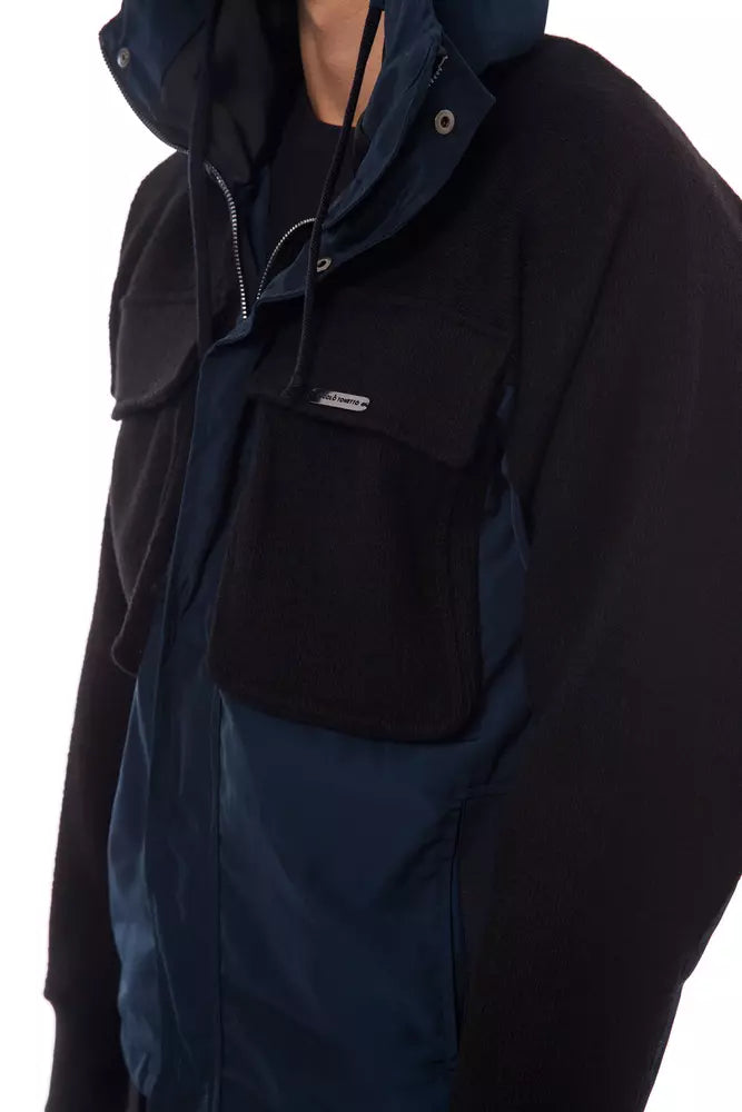 Nicolo Tonetto Elegant Wool Blend Hooded Jacket