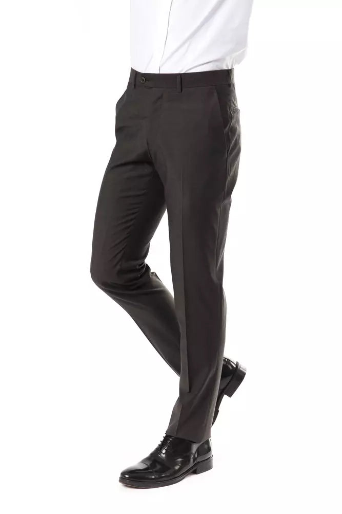 Uominitaliani Elegant Gray Woolen Suit Pants - Drop 7