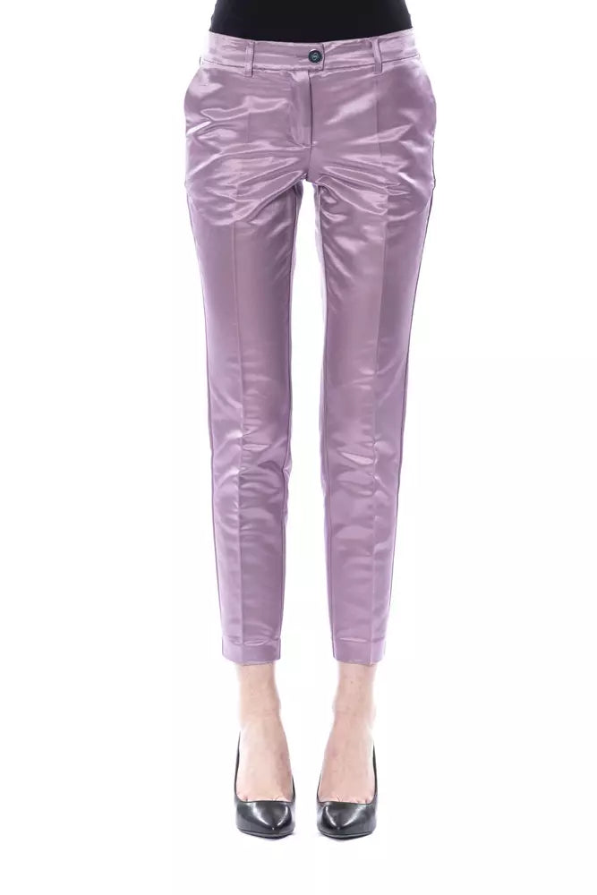 BYBLOS Elegant Purple Cotton-Silk Blend Pants
