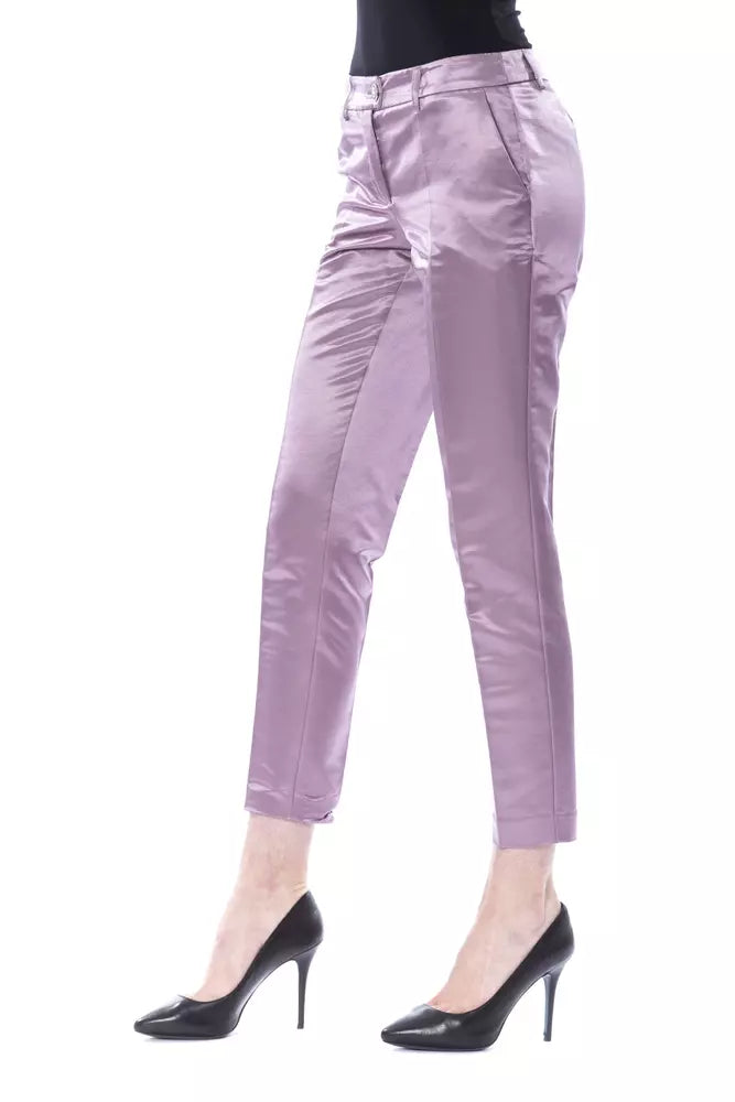 BYBLOS Elegant Purple Cotton-Silk Blend Pants