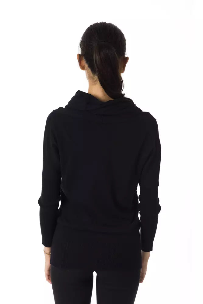 BYBLOS Elegant Open Collar Black Pullover for Women