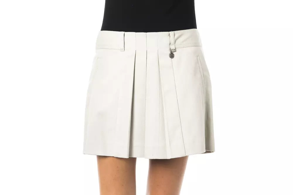 BYBLOS Chic Tulip Gray Cotton-Blend Skirt