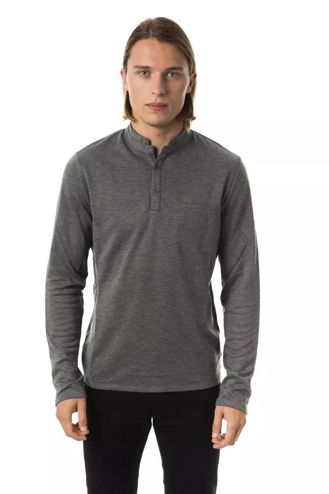 BYBLOS Army Long Sleeve Polo with Chest Pocket