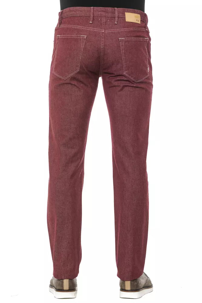 PT Torino Elegant Super Slim Burgundy Trousers