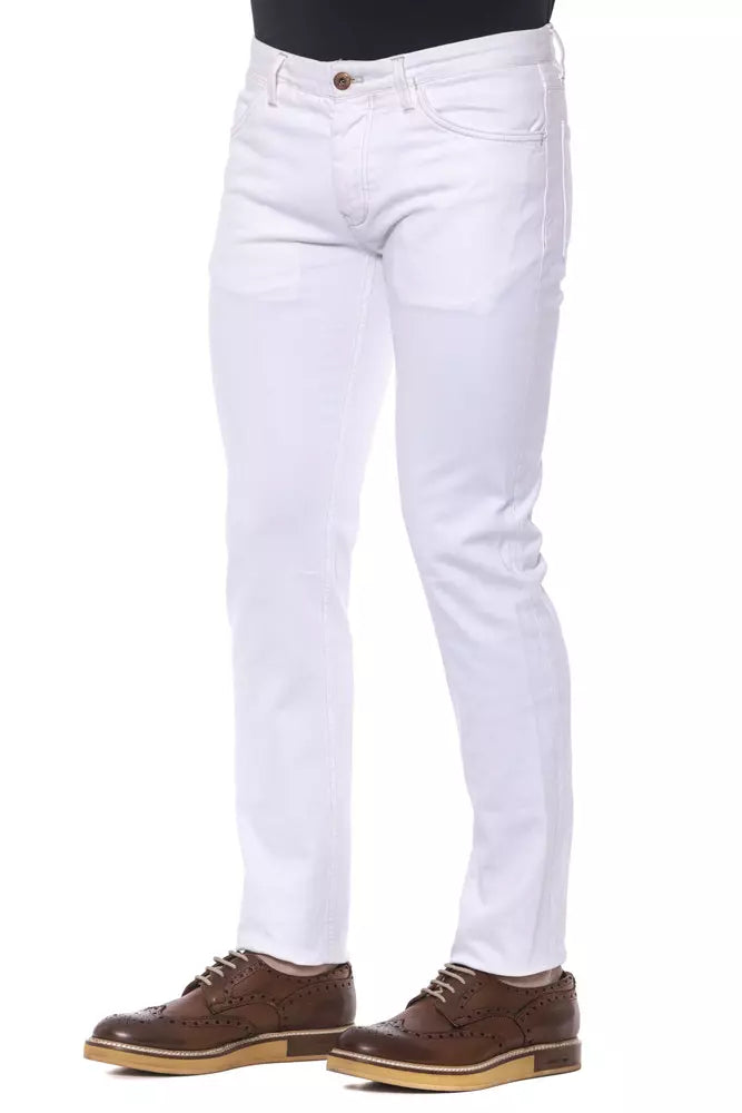 PT Torino Elegant Super Slim White Trousers for Men