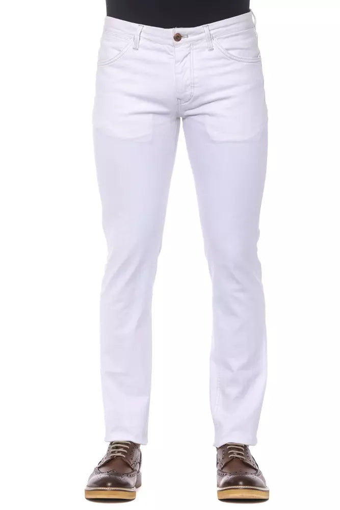 PT Torino Elegant Super Slim White Trousers for Men