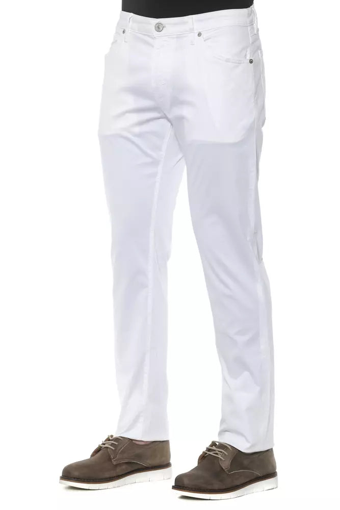 PT Torino Exquisite White Slim Trousers for Men