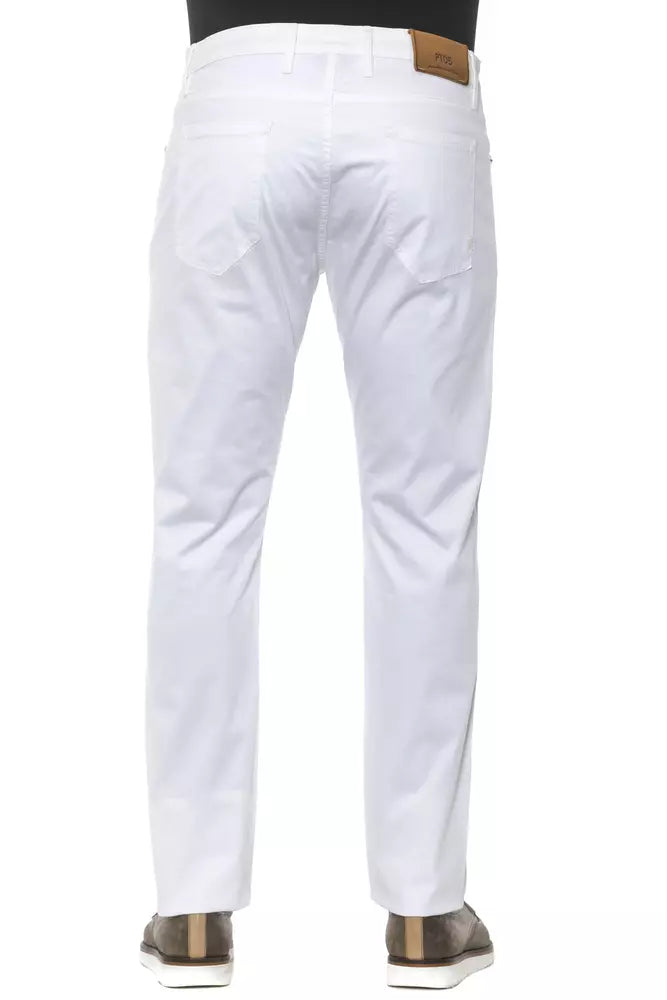 PT Torino Exquisite White Slim Trousers for Men