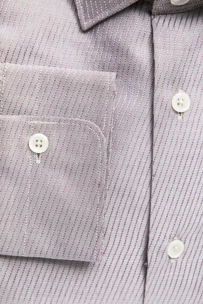 Robert Friedman Timeless Beige Cotton Slim Collar Shirt