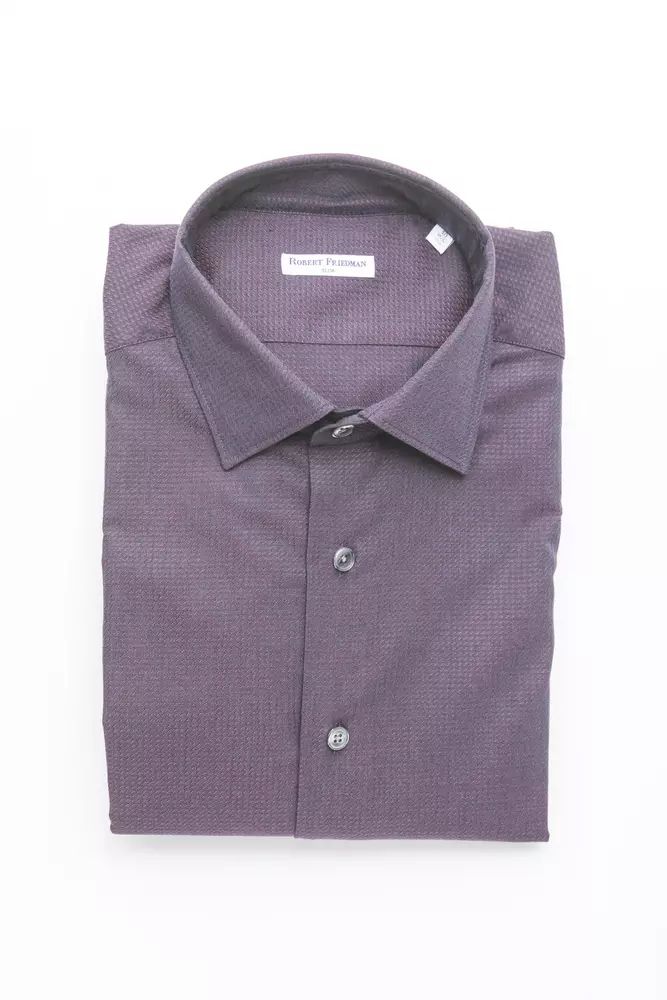 Robert Friedman Burgundy Slim Collar Shirt - Medium Elegance