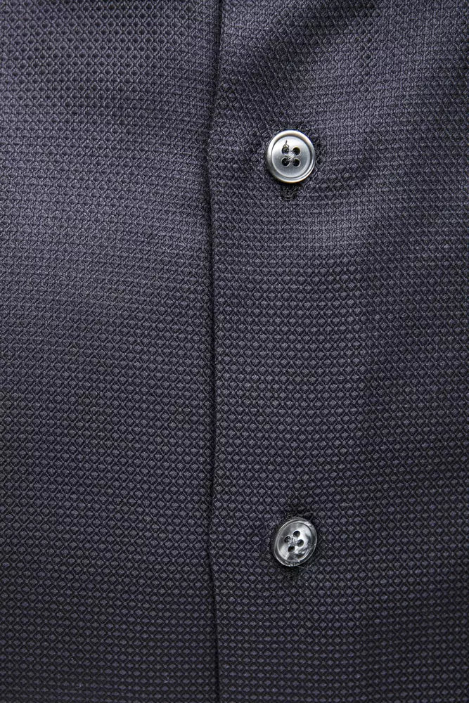 Robert Friedman Elegant Medium Slim Collar Men's Blue Shirt