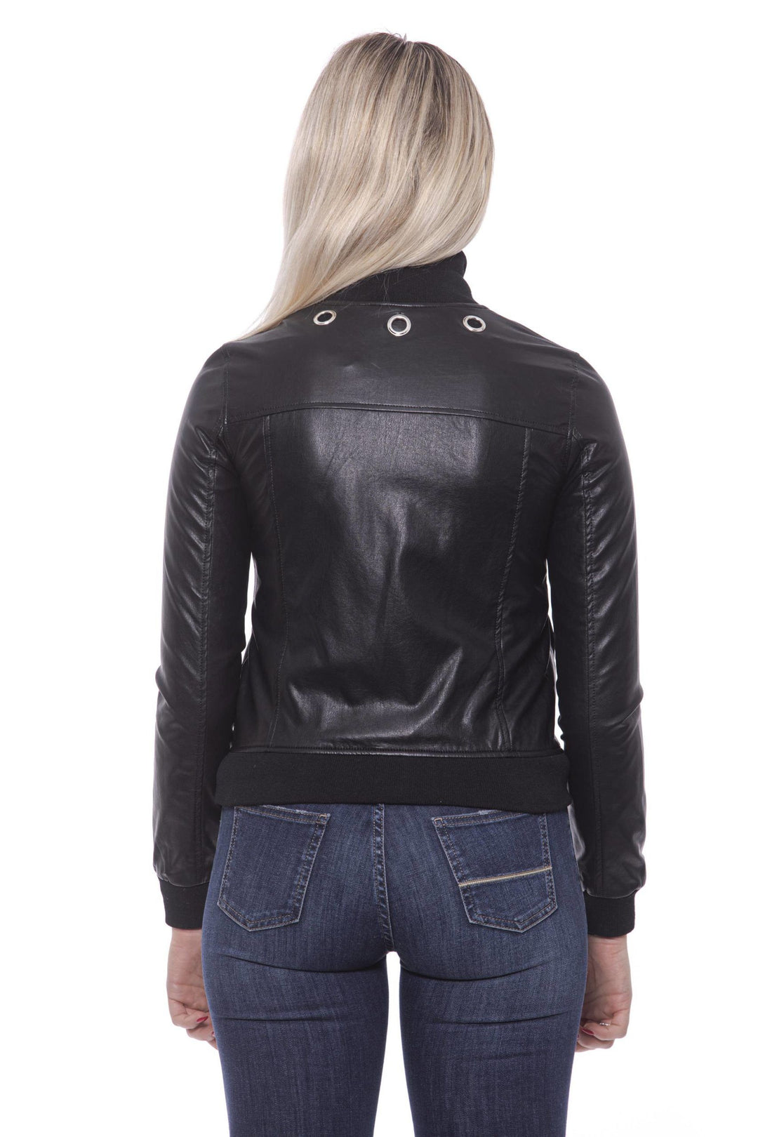 19V69 Italia Chic Eco-Leather Studded Slim Jacket