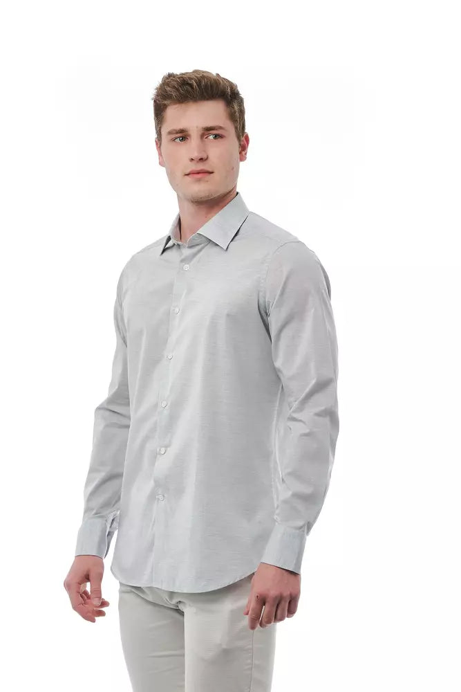 Bagutta Elegant Gray Regular Fit Italian Collar Shirt
