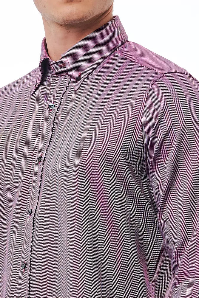 Bagutta Elegant Burgundy Button-Down Shirt