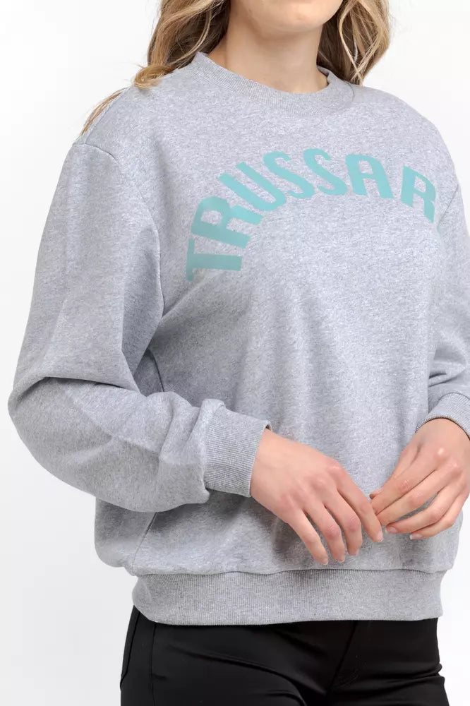 Trussardi Oversized Round-neck Cotton Blend Sweatshirt