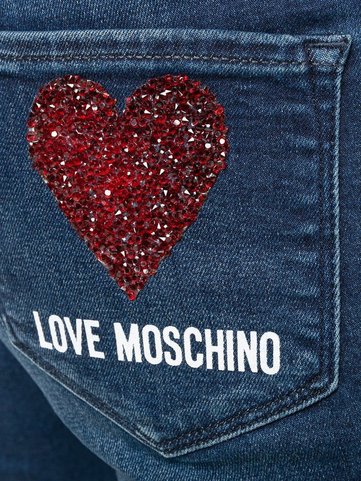 Love Moschino Chic Embellished Bootcut Cropped Jeans
