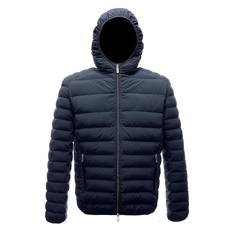Centogrammi Blue Ultra Light Down Jacket with Cover Mask