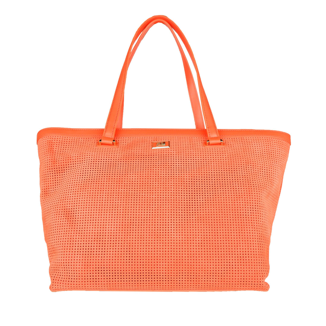 Cavalli Class Chic Dark Orange Leather Handbag