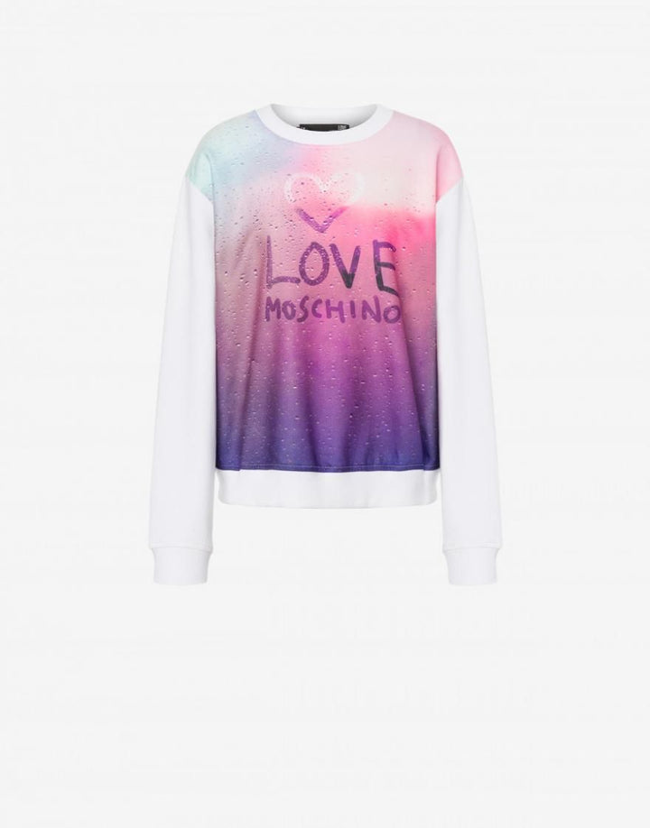 Love Moschino Fogged Glass Print Crewneck Sweatshirt