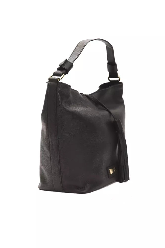 Pompei Donatella Elegant Leather Shoulder Bag in Timeless Black