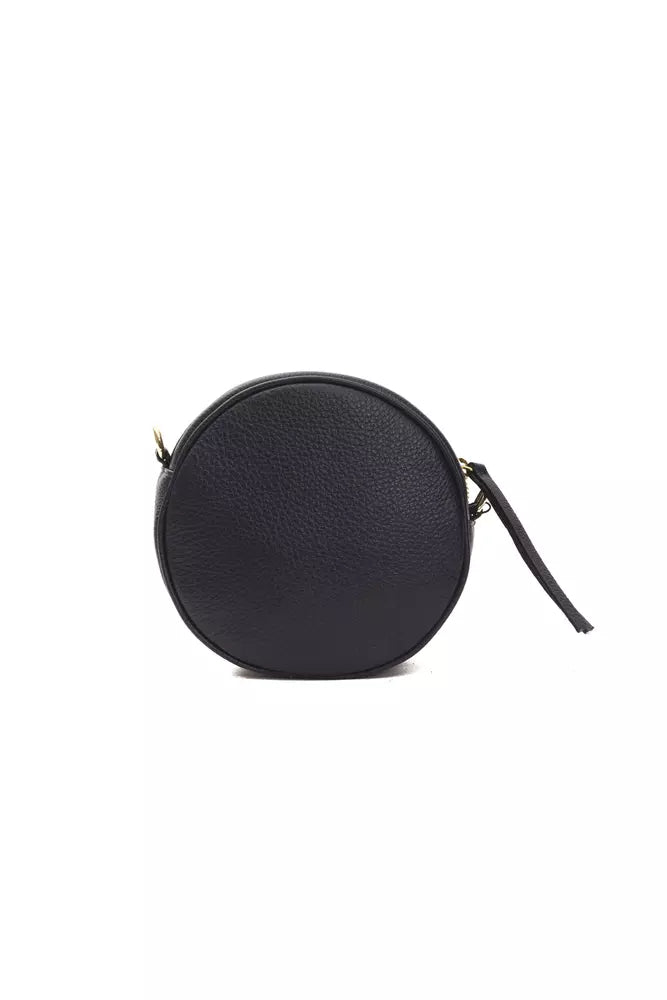 Pompei Donatella Elegant Gray Oval Leather Crossbody Bag