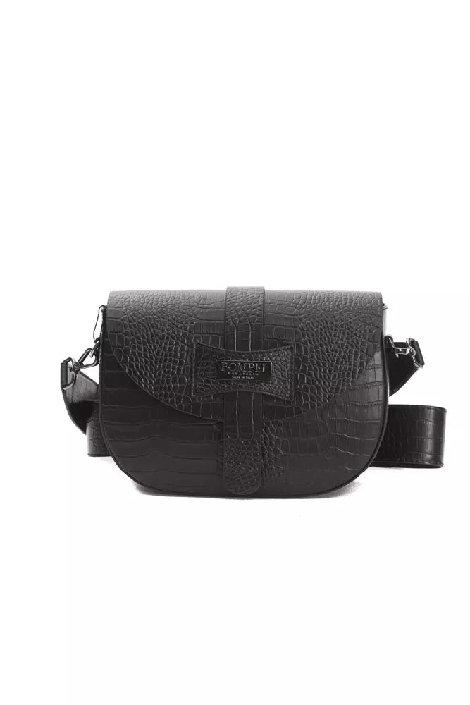 Pompei Donatella Elegant Croc-Effect Leather Crossbody Bag