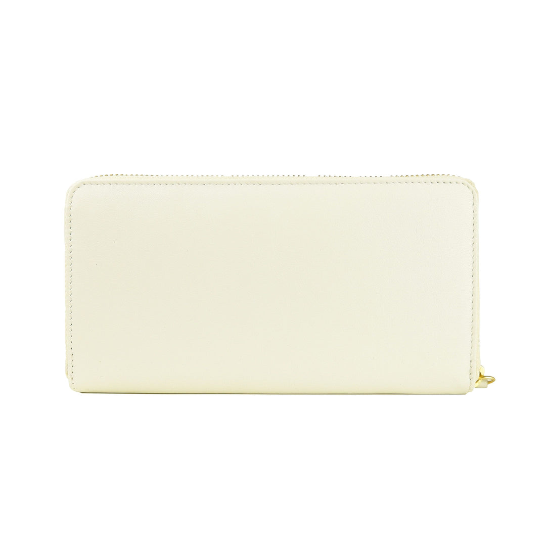 Cavalli Class Elegant White Calfskin Leather Wallet